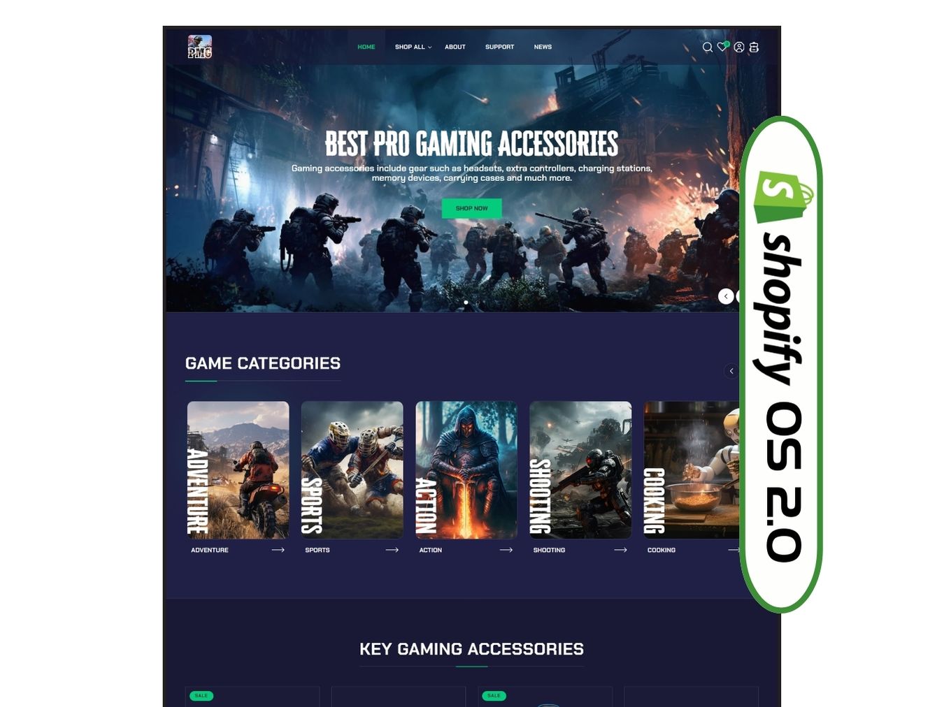 PMG - Gaming Gears Shopify 2.0 Theme