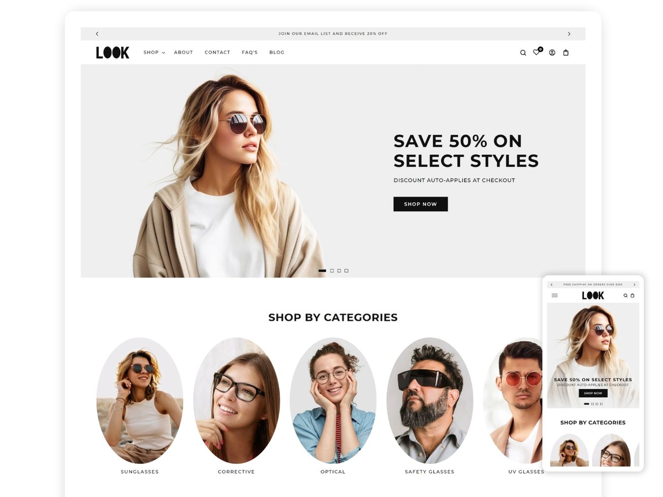 Look - Sunglasses and Eyewear Store | Shopify 2.0 Theme