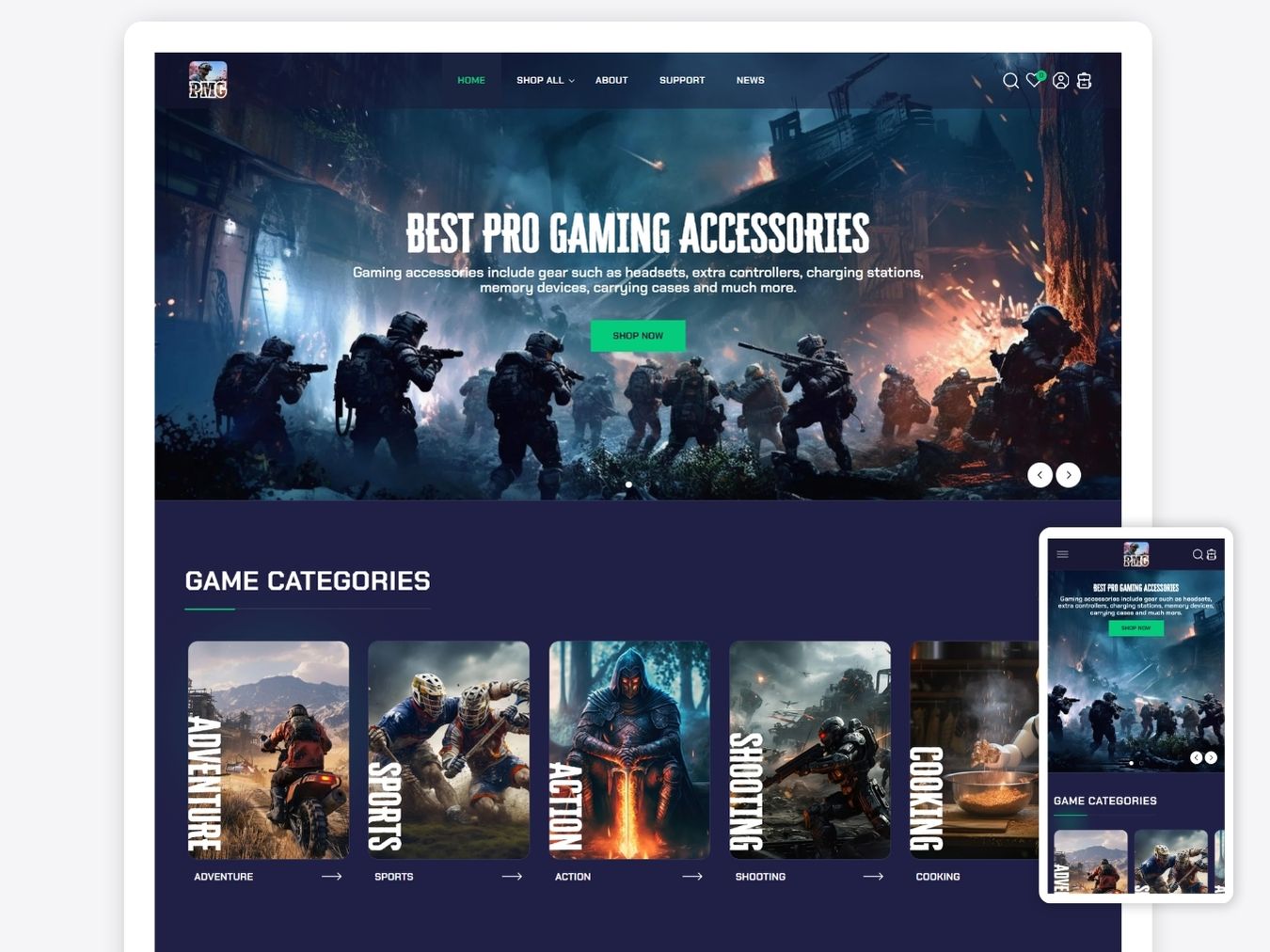 PMG - Gaming Gears Shopify 2.0 Theme