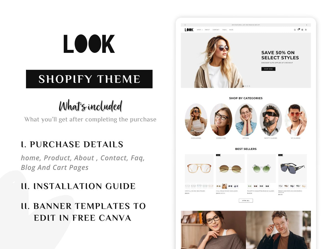 Look - Sunglasses and Eyewear Store | Shopify 2.0 Theme