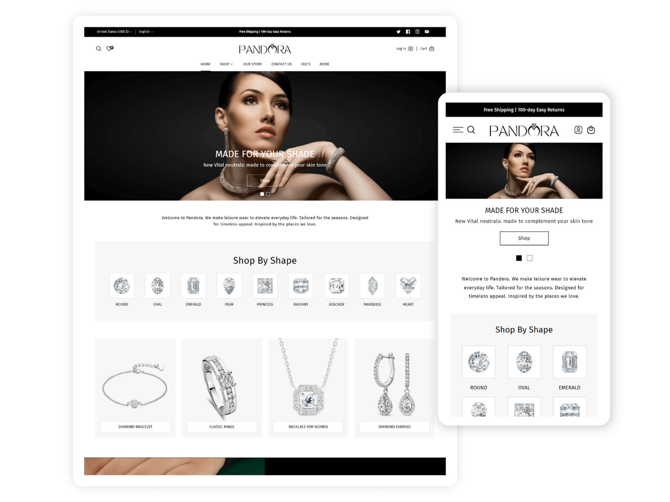 Pandora Best Shopify Theme for Jewelry - Main Image