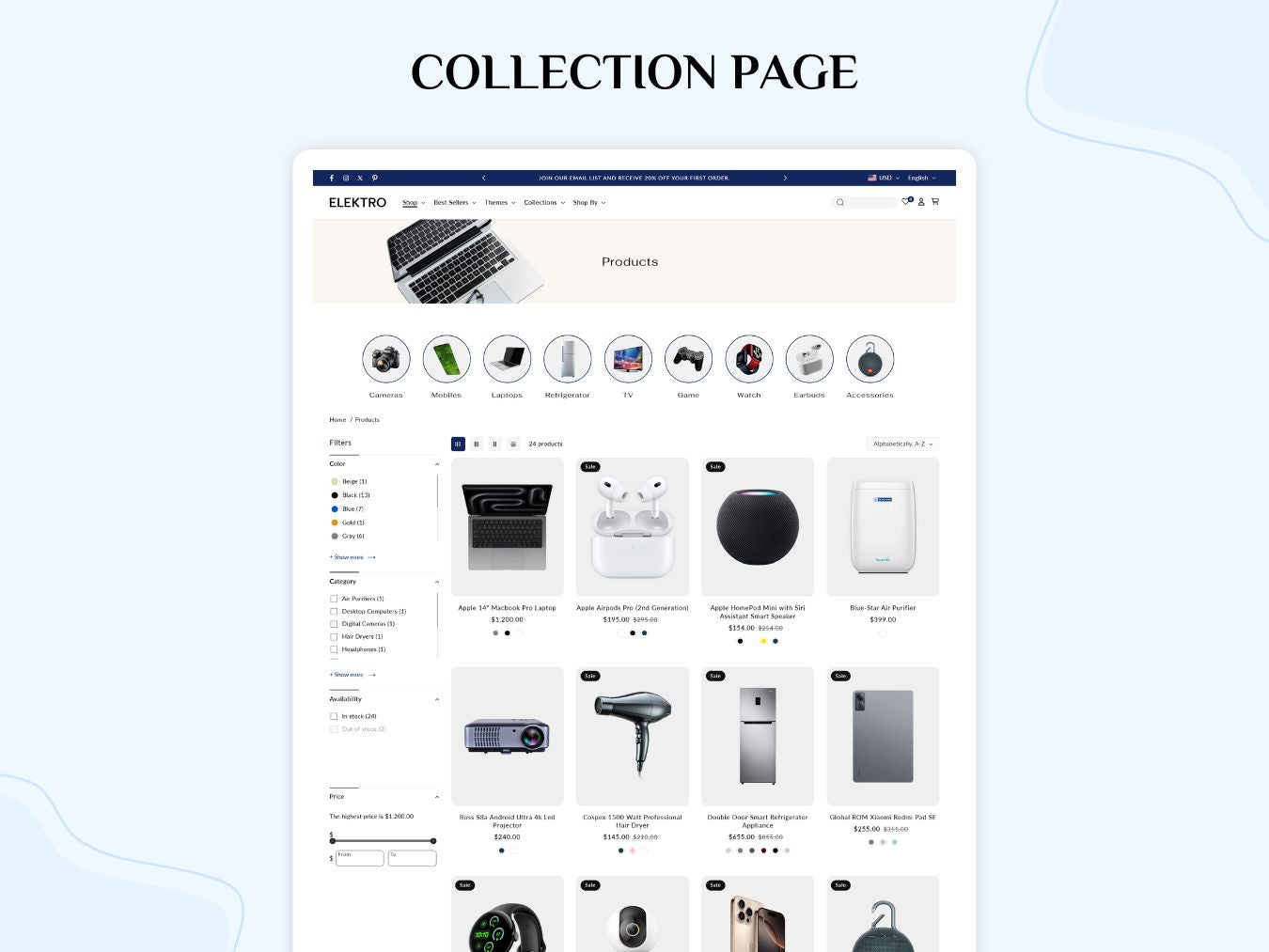 Elektro - Cutting-Edge Electronics Shopify 2.0 Template