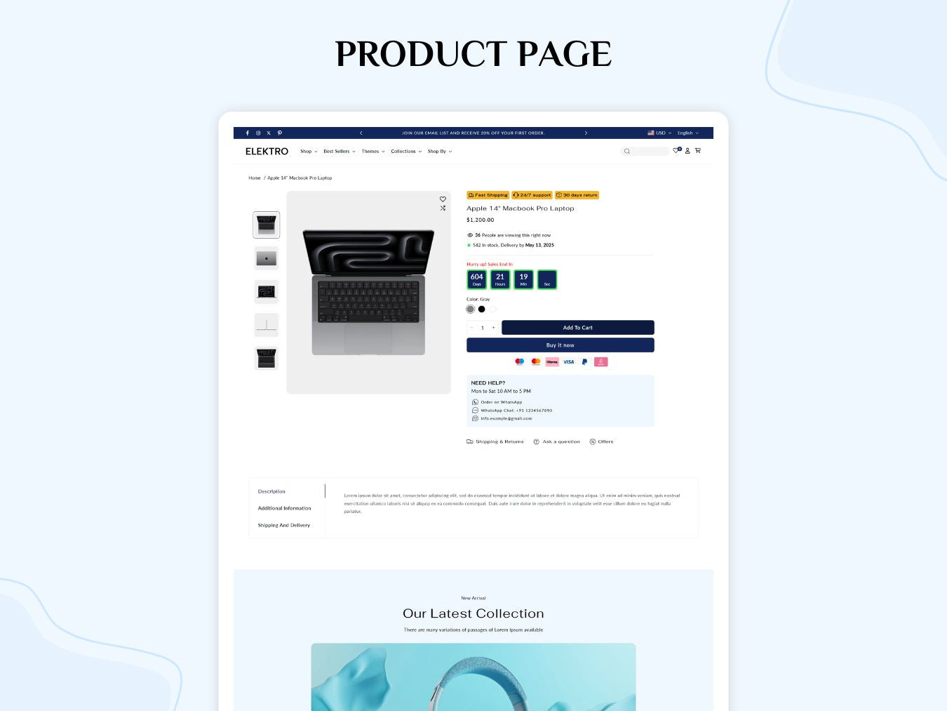 Elektro - Cutting-Edge Electronics Shopify 2.0 Template