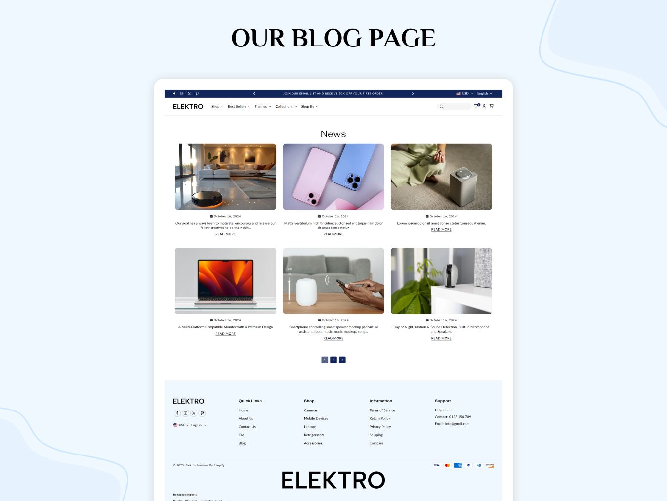 Elektro - Cutting-Edge Electronics Shopify 2.0 Template