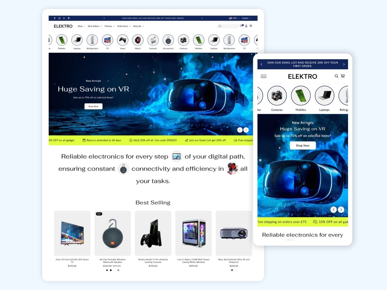 Elektro - Cutting-Edge Electronics Shopify 2.0 Template