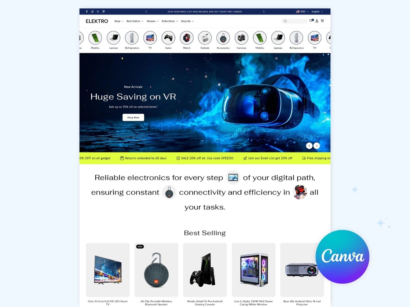 Elektro - Cutting-Edge Electronics Shopify 2.0 Template