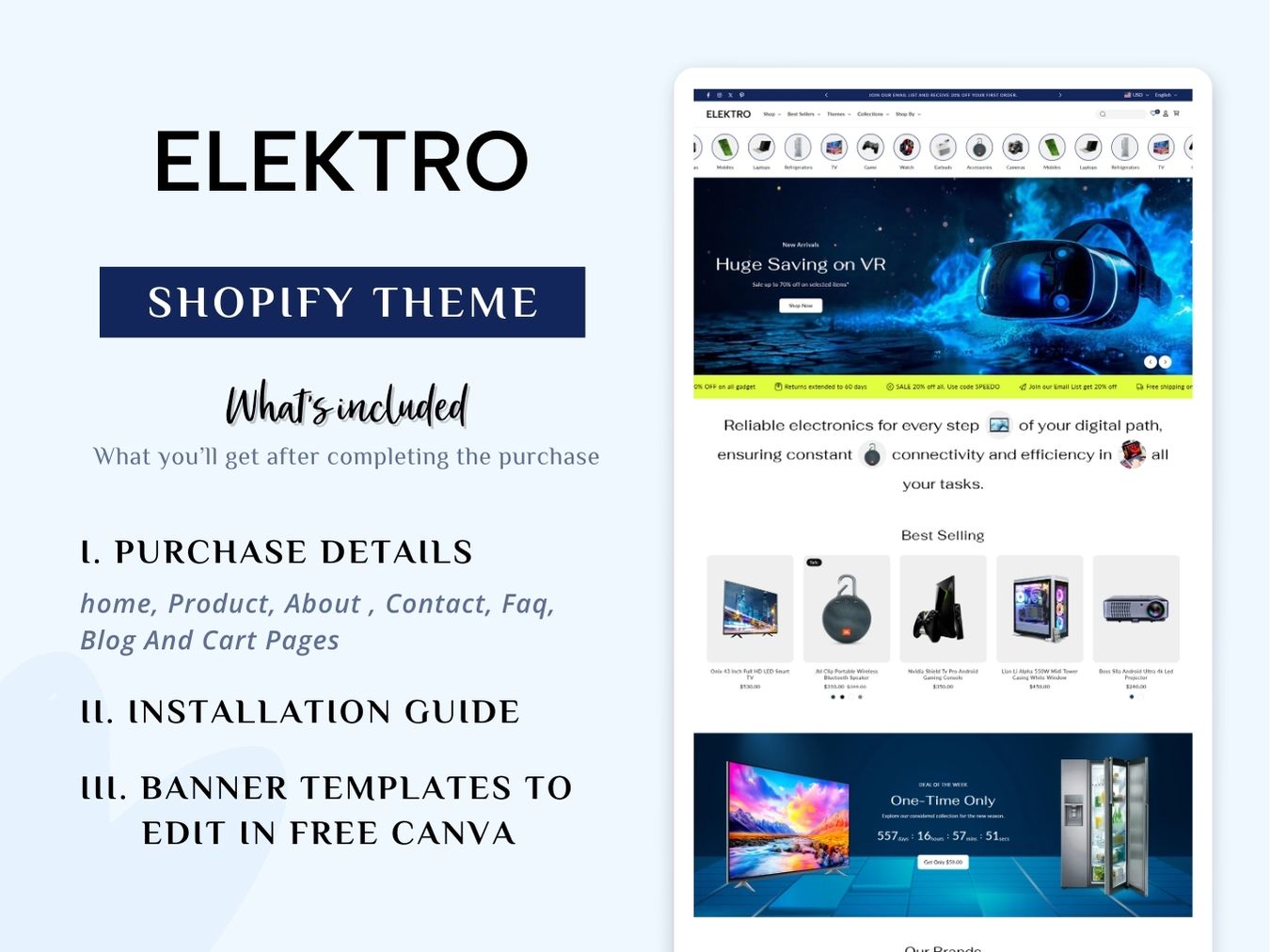 Elektro - Cutting-Edge Electronics Shopify 2.0 Template