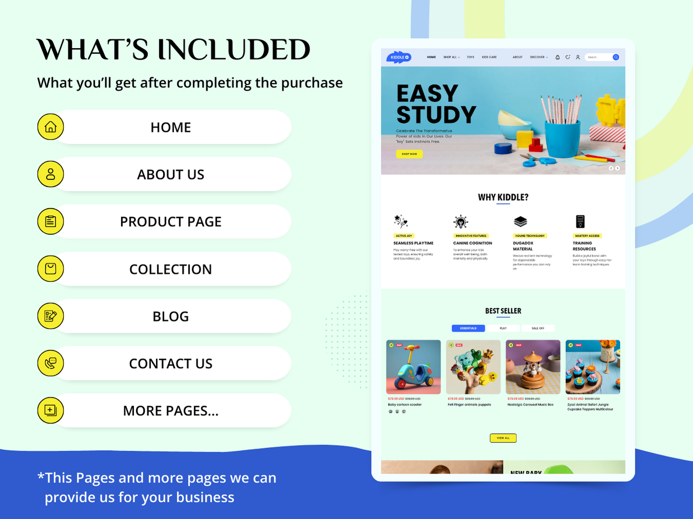KIDDLE - Best Shopify kids themes For Toy Store | Shopify 2.0 Theme