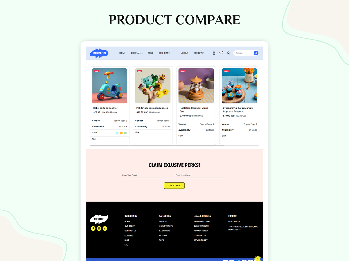 KIDDLE - Best Shopify kids themes For Toy Store | Shopify 2.0 Theme