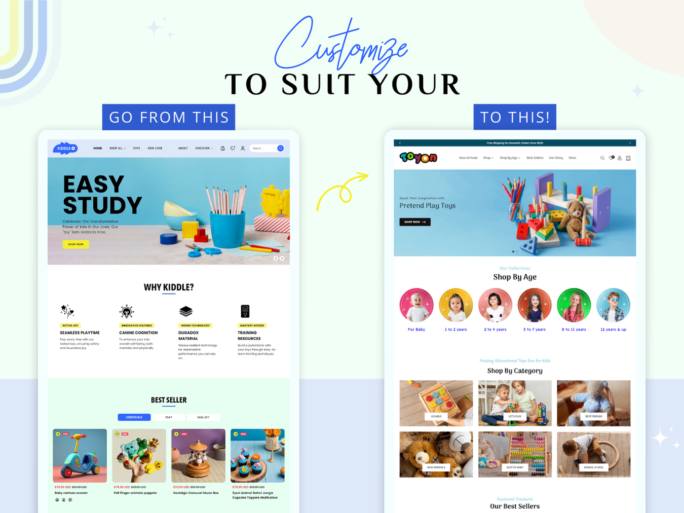KIDDLE - Best Shopify kids themes For Toy Store | Shopify 2.0 Theme