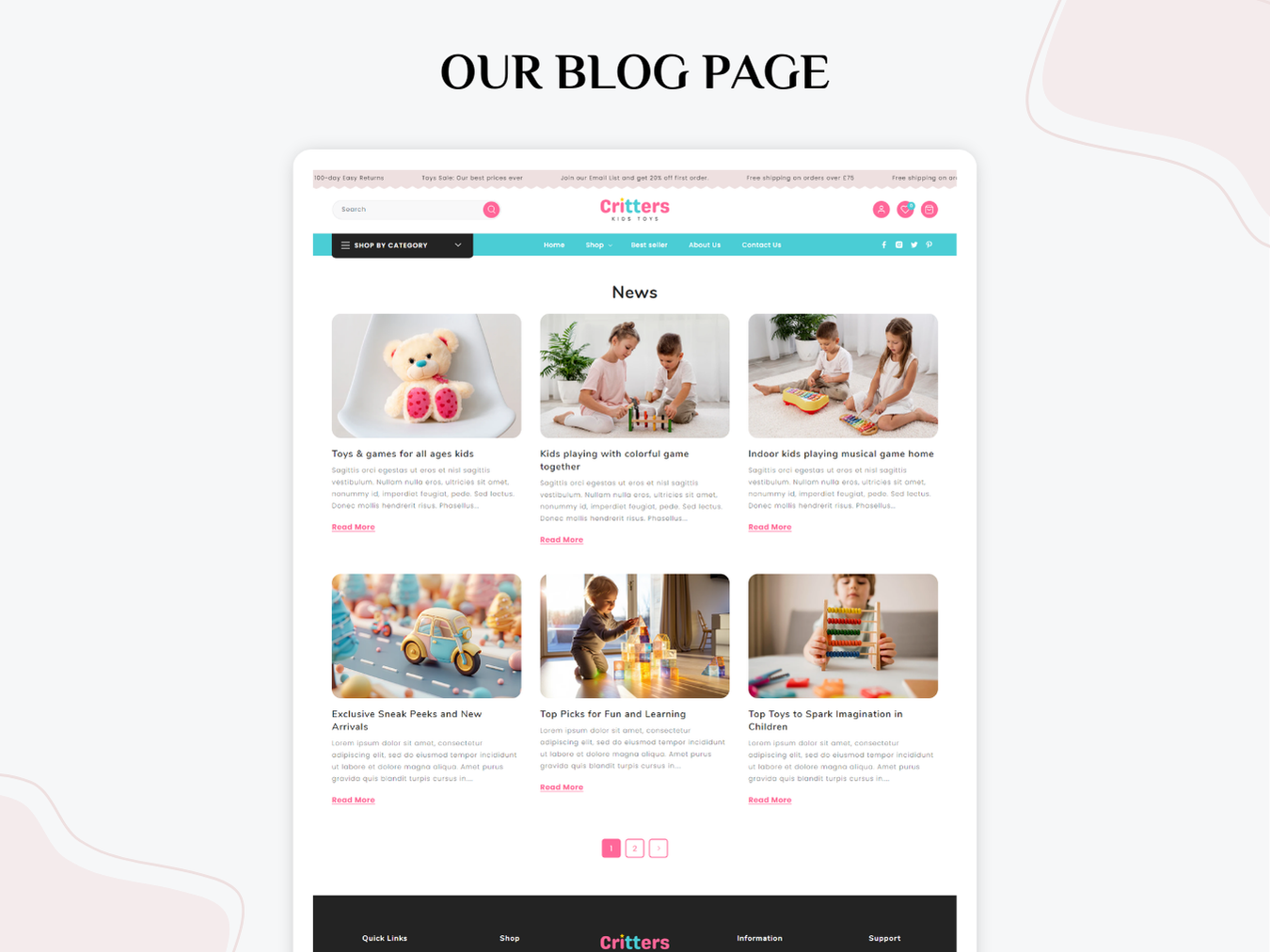 Critters Kids Toys - Best Toy Store for Kids | Shopify 2.0 Theme