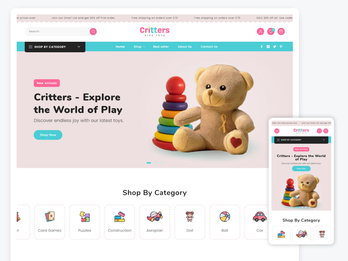 Critters Kids Toys - Best Toy Store for Kids | Shopify 2.0 Theme