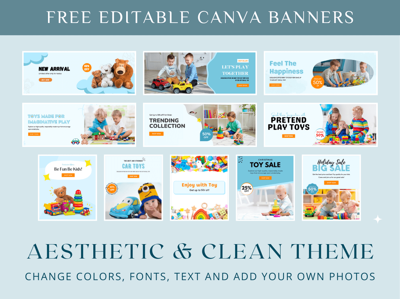 Free Canva Banner of Toys
