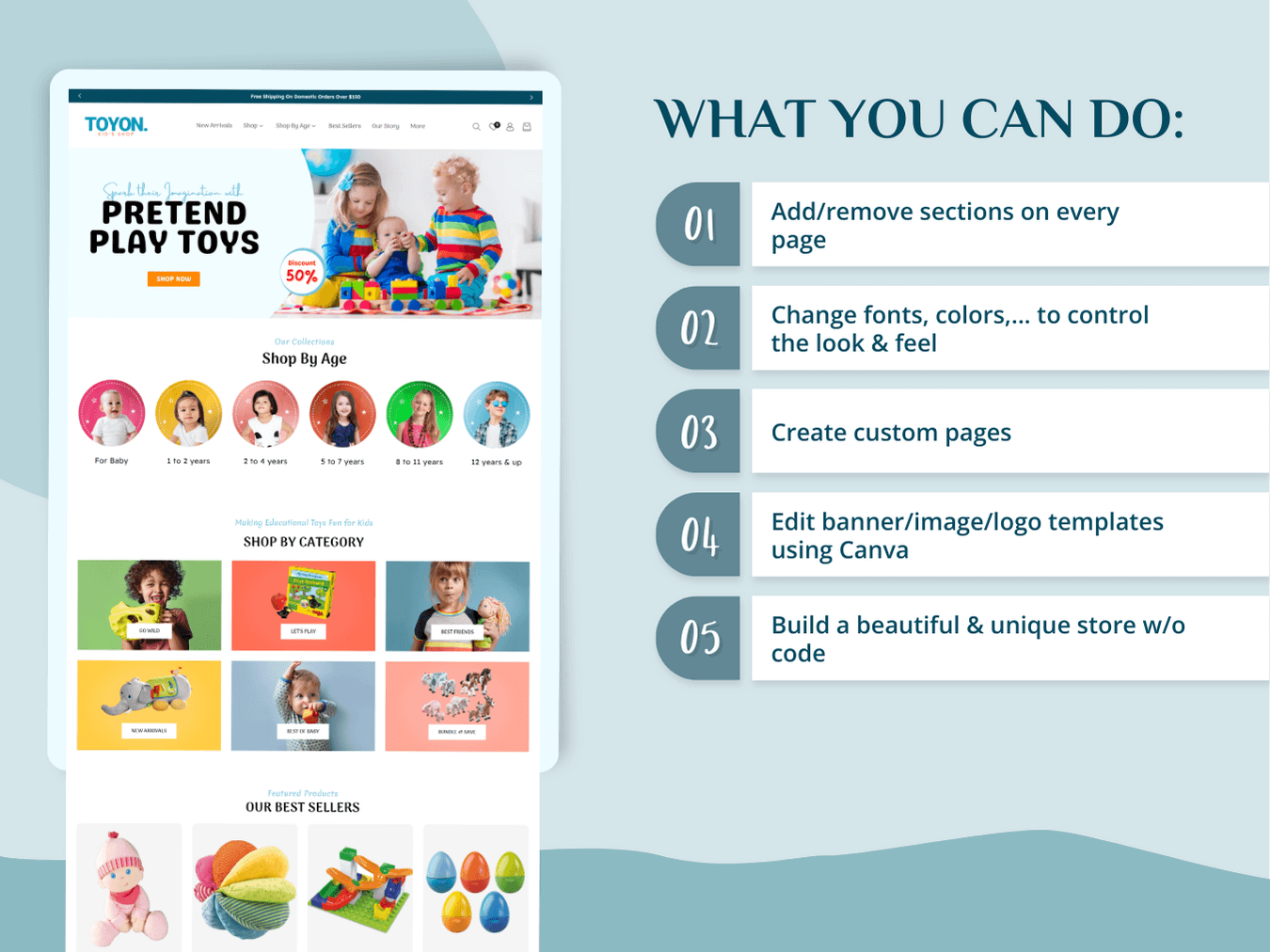 Toyon Toys Themes Guide