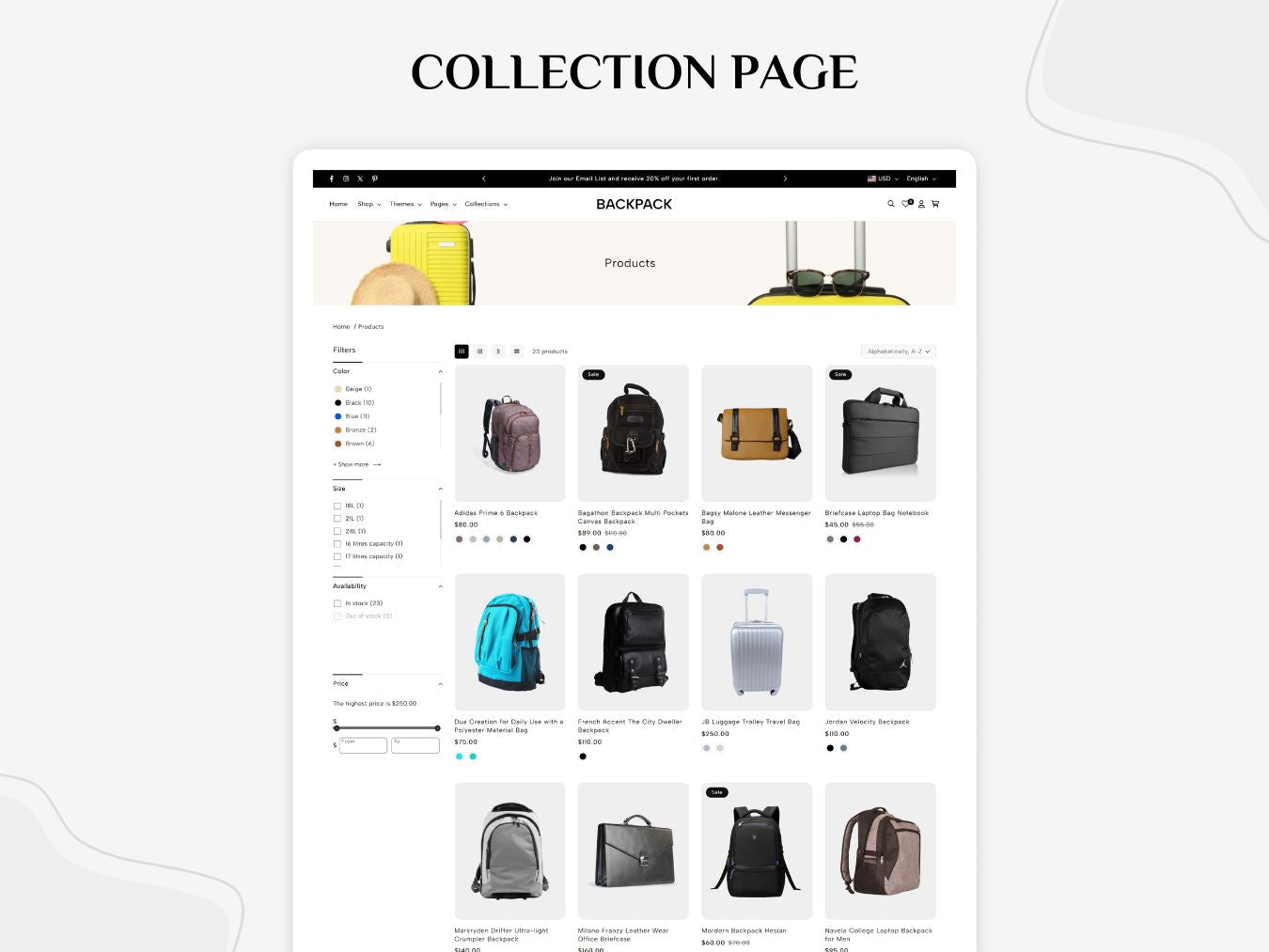 Backpack - Stylish Travel Gear Shopify Template | O.S 2.0