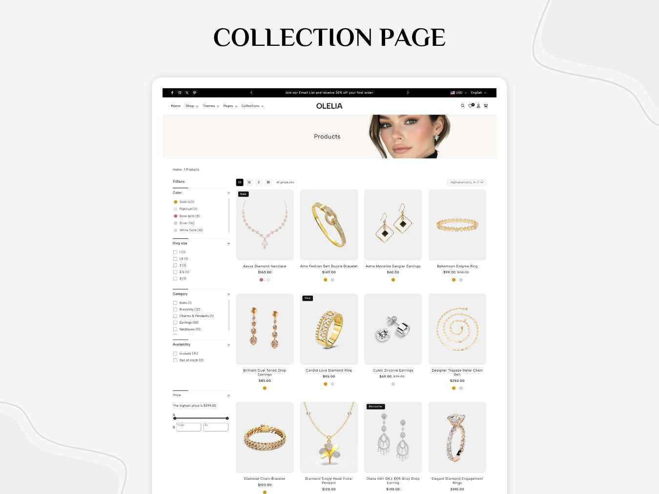 Olelia Jewelry - Exquisite Jewelry Shopify Template | O.S 2.0