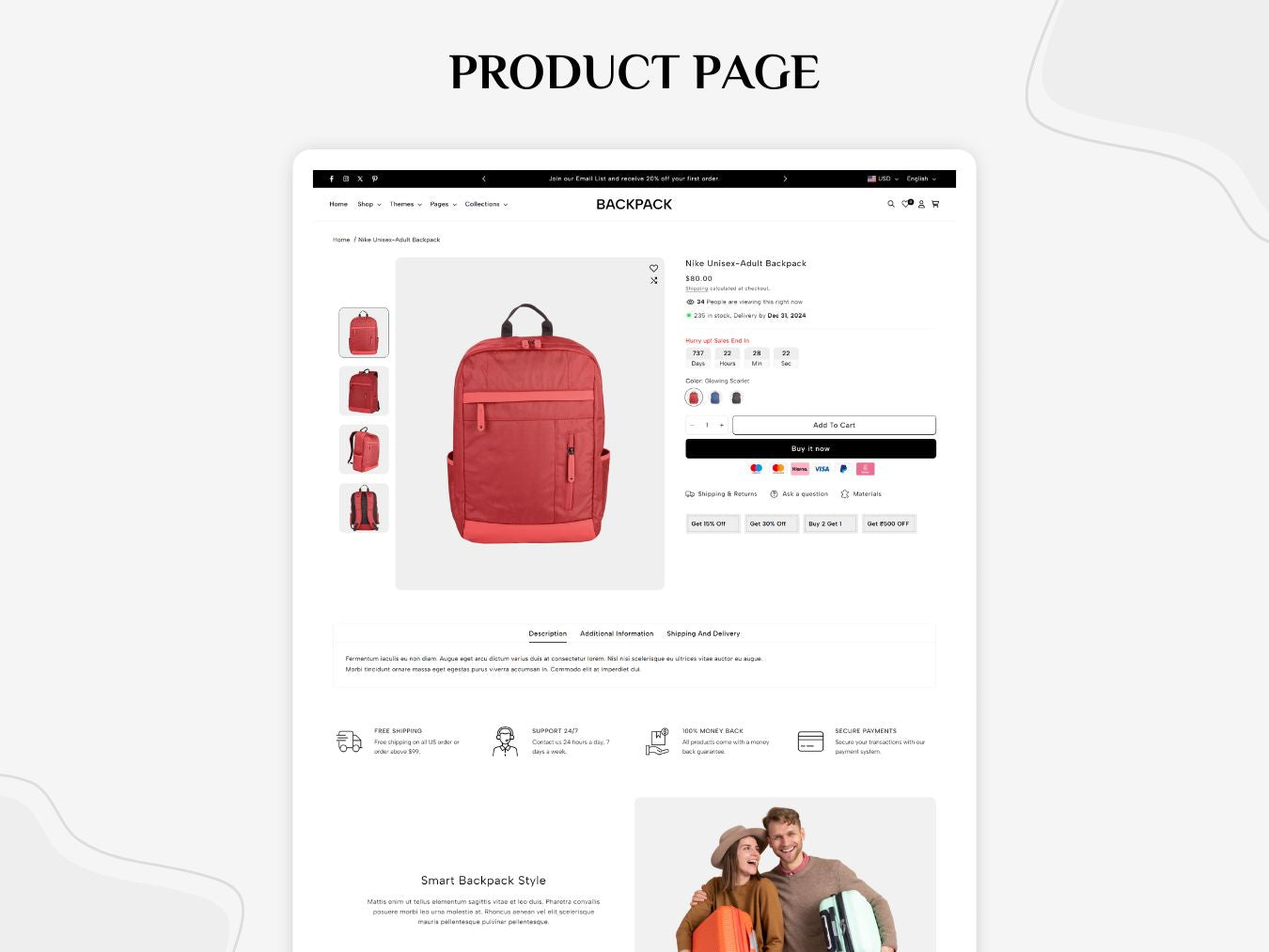 Backpack - Stylish Travel Gear Shopify Template | O.S 2.0