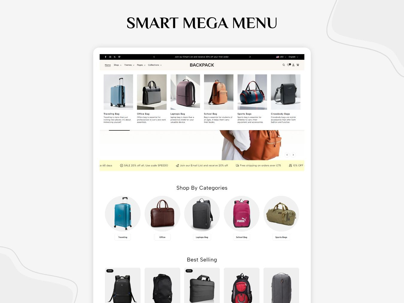 Backpack - Stylish Travel Gear Shopify Template | O.S 2.0