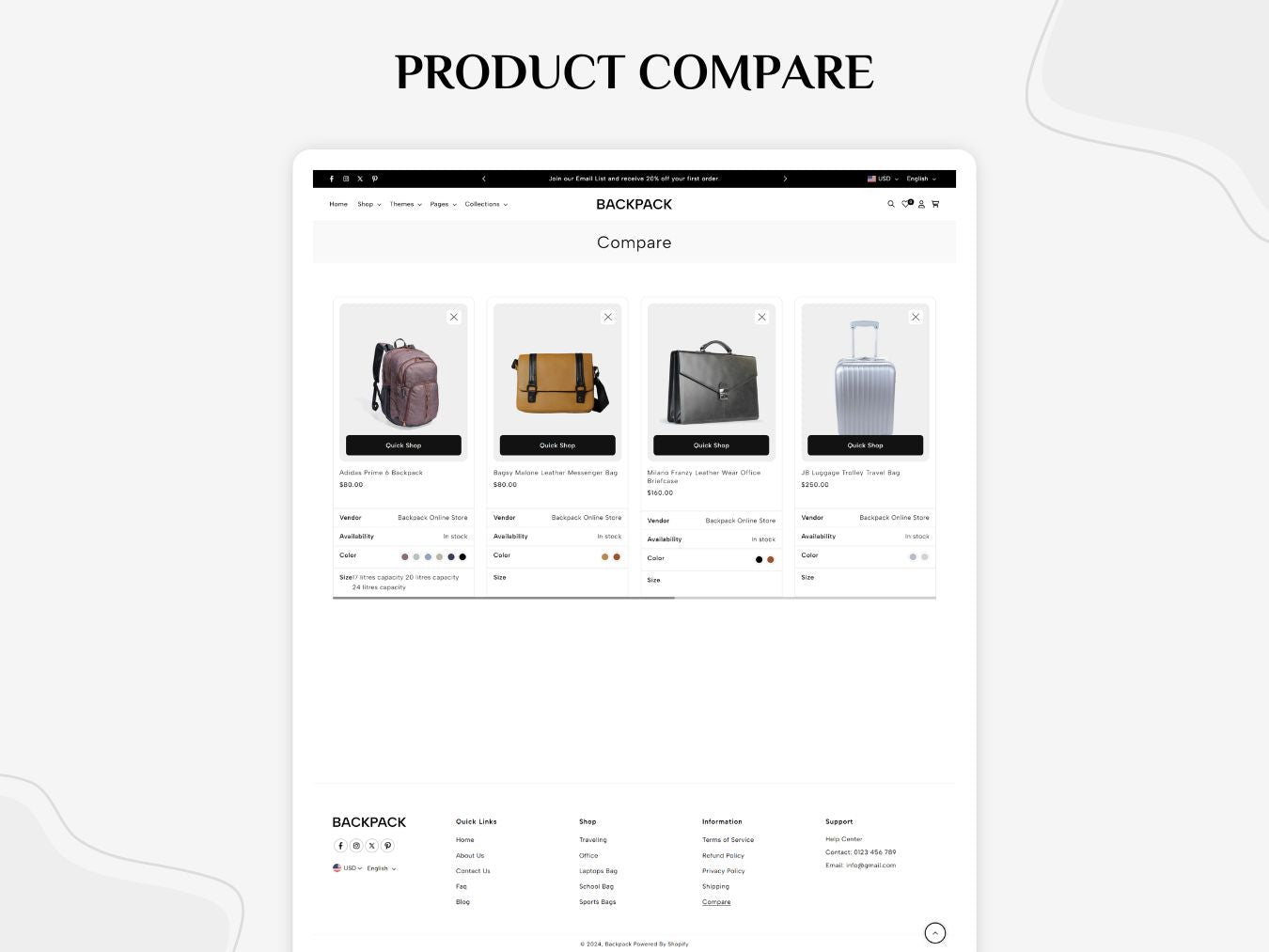 Backpack - Stylish Travel Gear Shopify Template | O.S 2.0