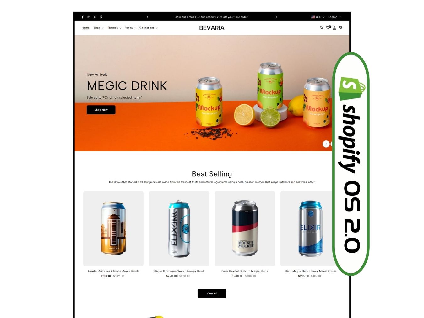 Bevaria - Sophisticated Beverage Shopify Template | O.S 2.0