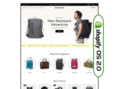 Backpack - Stylish Travel Gear Shopify Template | O.S 2.0