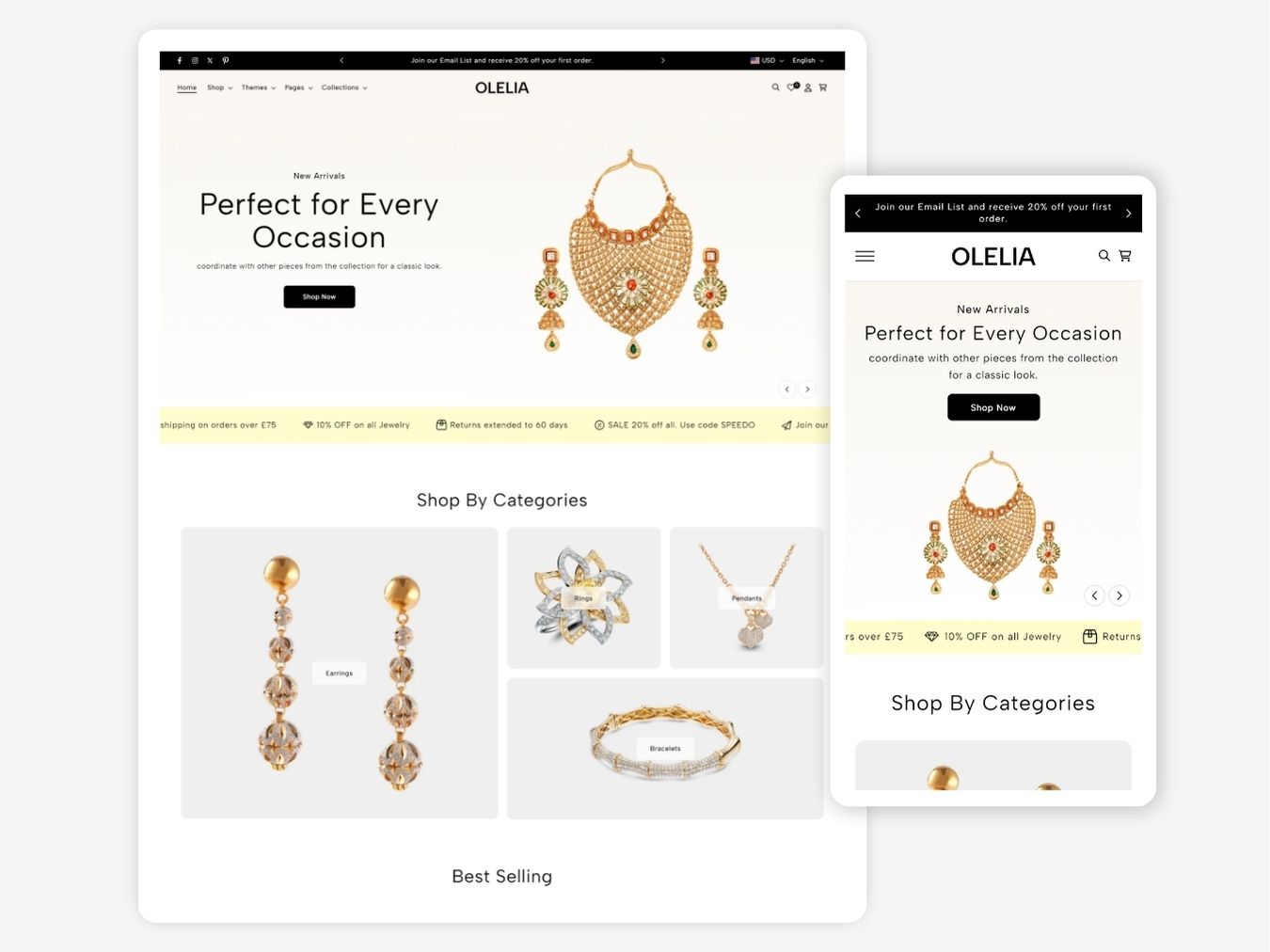 Olelia Jewelry - Exquisite Jewelry Shopify Template | O.S 2.0