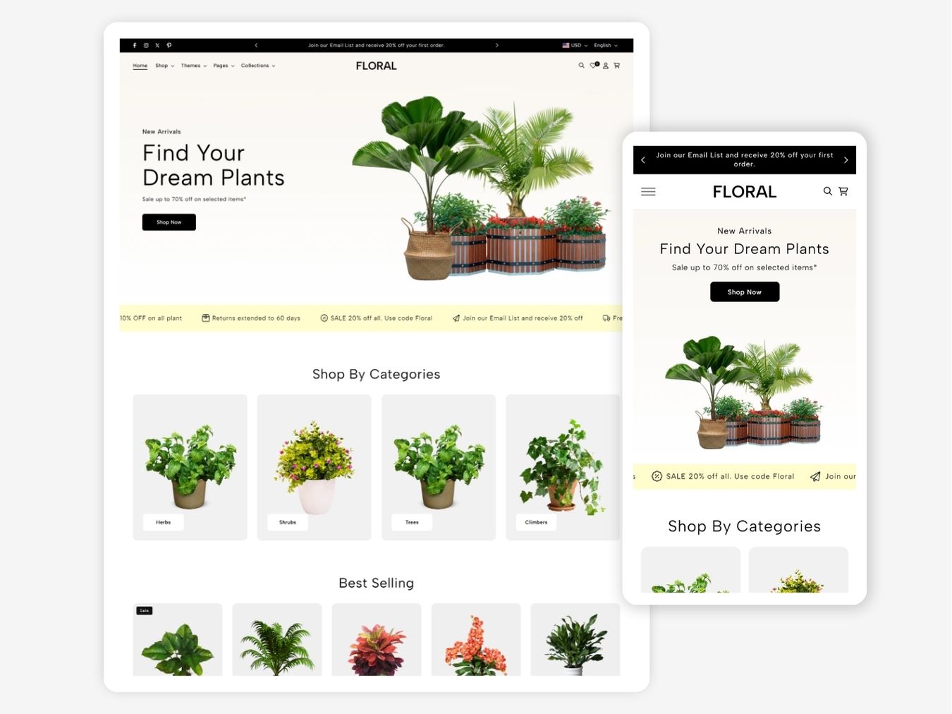 Plantrex - Beautiful Flower Shop Shopify Template | O.S 2.0