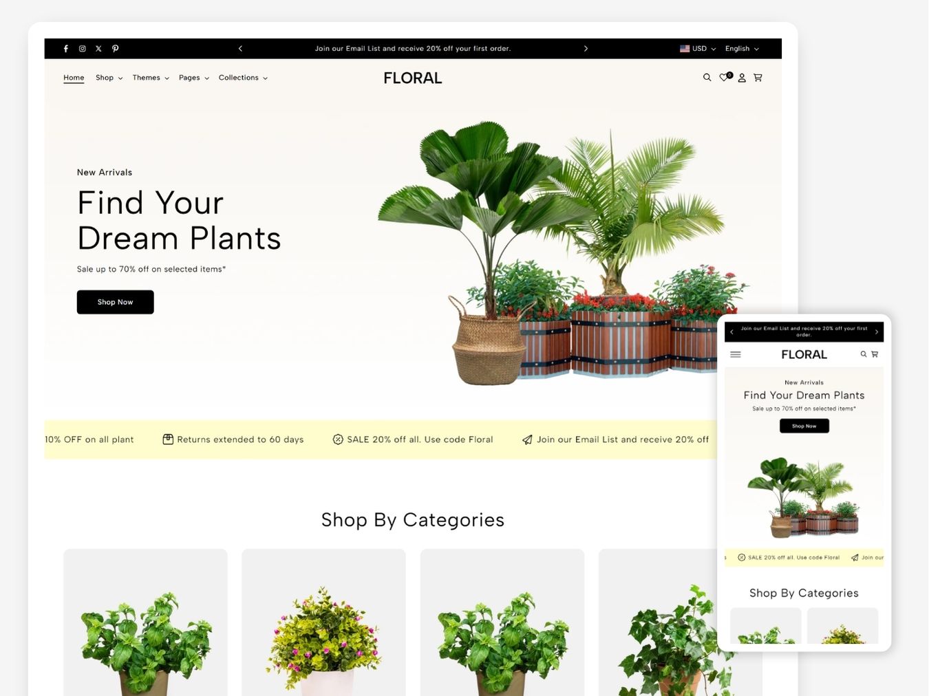 Plantrex - Beautiful Flower Shop Shopify Template | O.S 2.0