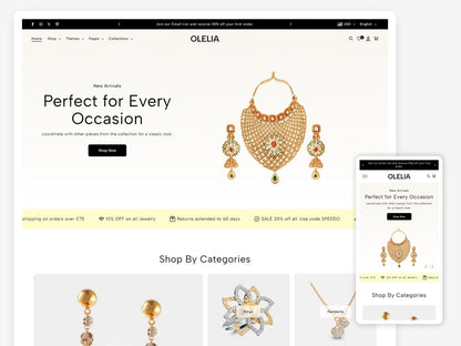 Olelia Jewelry - Exquisite Jewelry Shopify Template | O.S 2.0