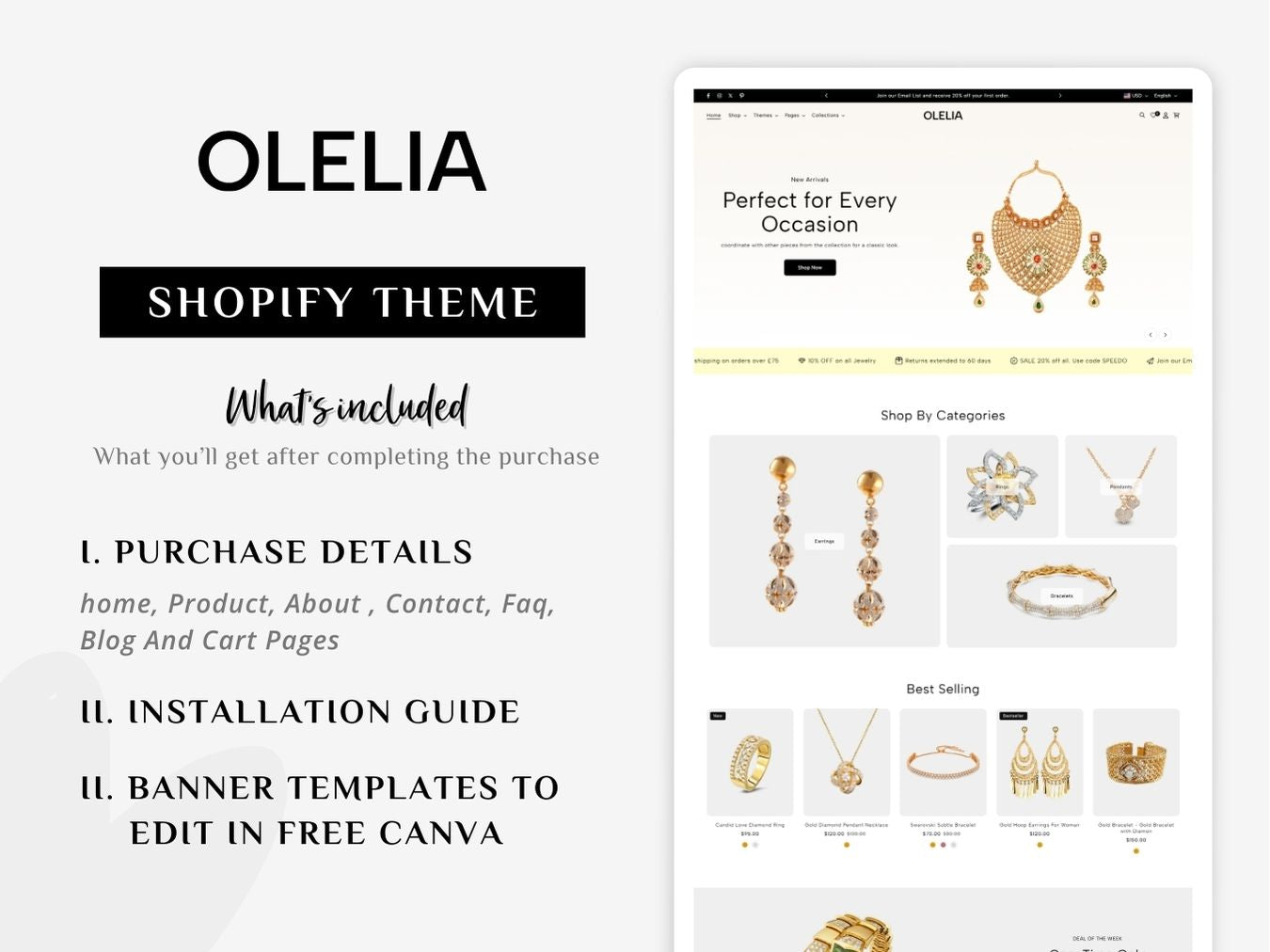 Olelia Jewelry - Exquisite Jewelry Shopify Template | O.S 2.0