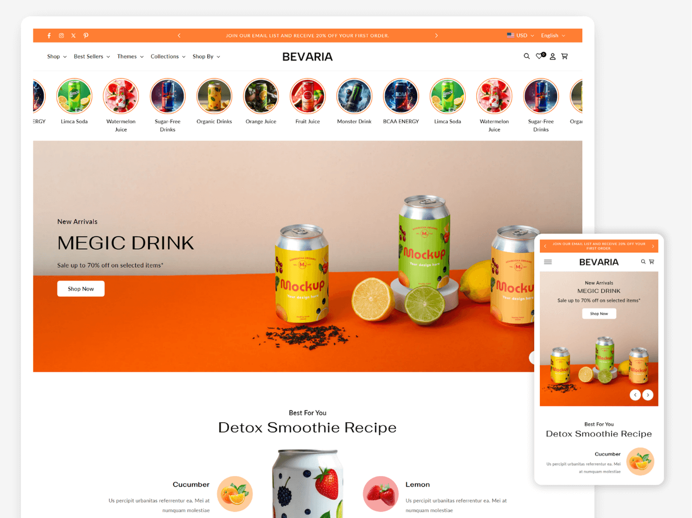 Bevaria - Sophisticated Beverage Shopify 2.0 Template