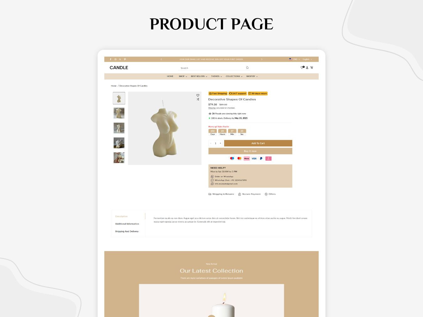 Candle - Luxurious Candle Template | Shopify 2.0 Template