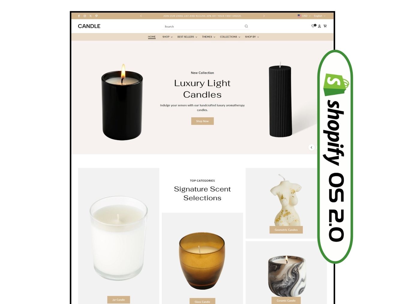 Candle - Luxurious Candle Template | Shopify 2.0 Template