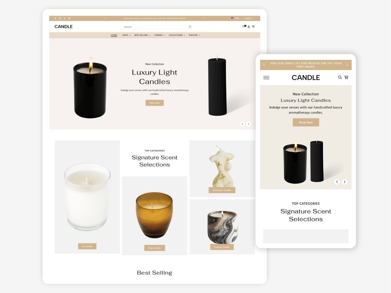 Candle - Luxurious Candle Template | Shopify 2.0 Template