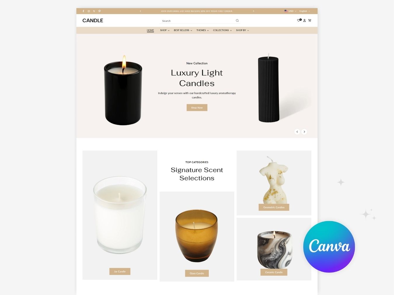Candle - Luxurious Candle Template | Shopify 2.0 Template