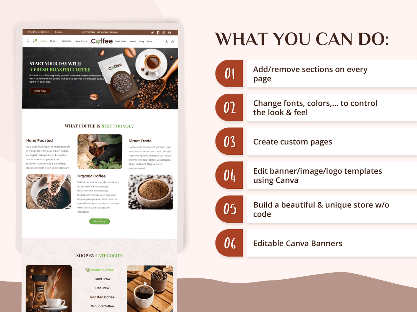 ecommerce coffee template