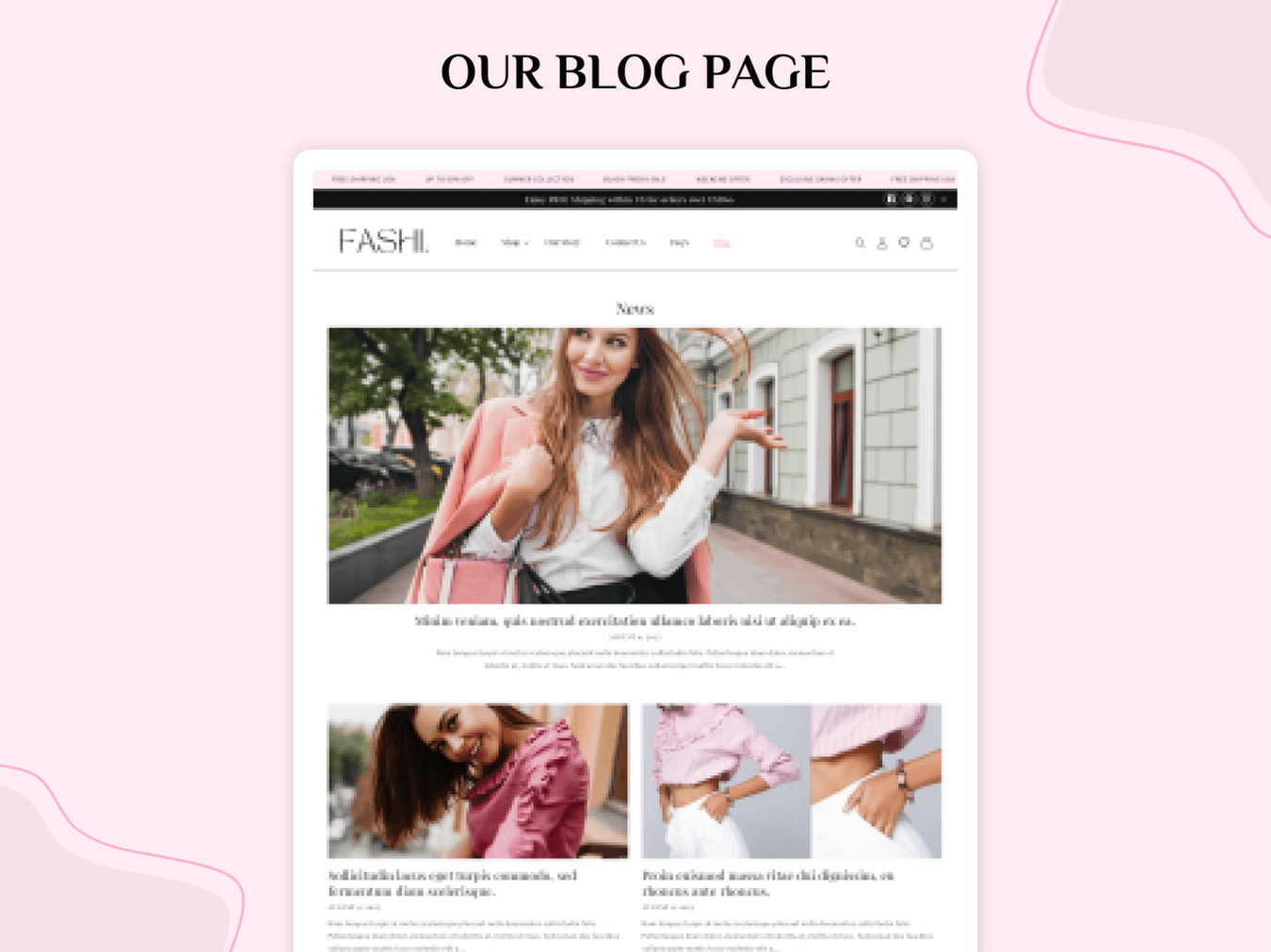 Clean Fashion Light Pink - Best fashion shopify templates | O.S 2.0