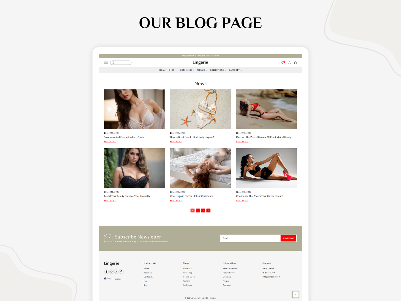 Lingerie - Best Bikini Themes | Shopify 2.0 Theme