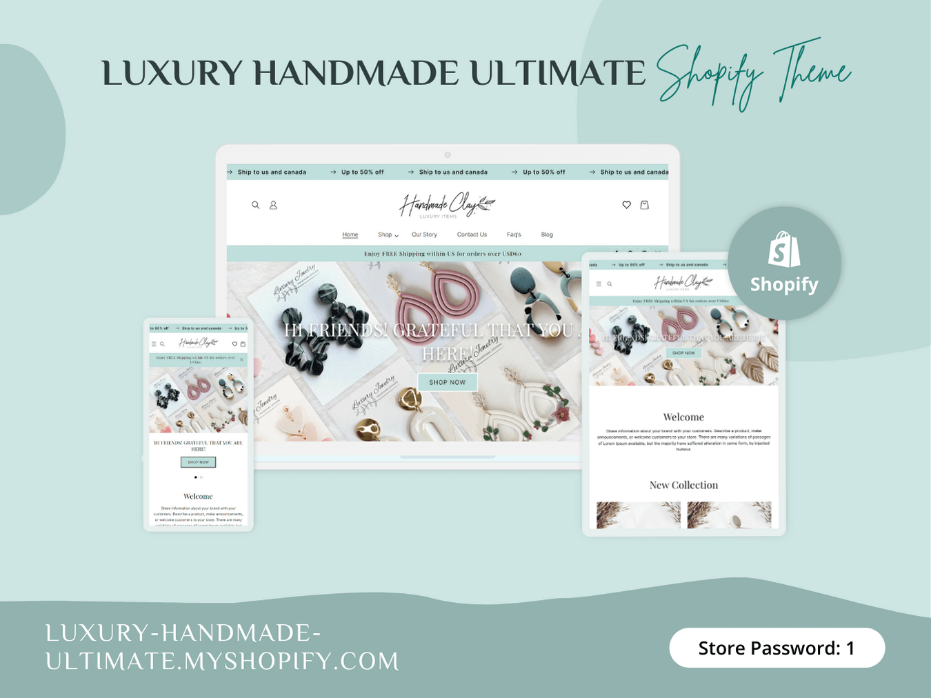 Handmade Clay - Shopify Jewelry Template For Handmade | OS 2.0