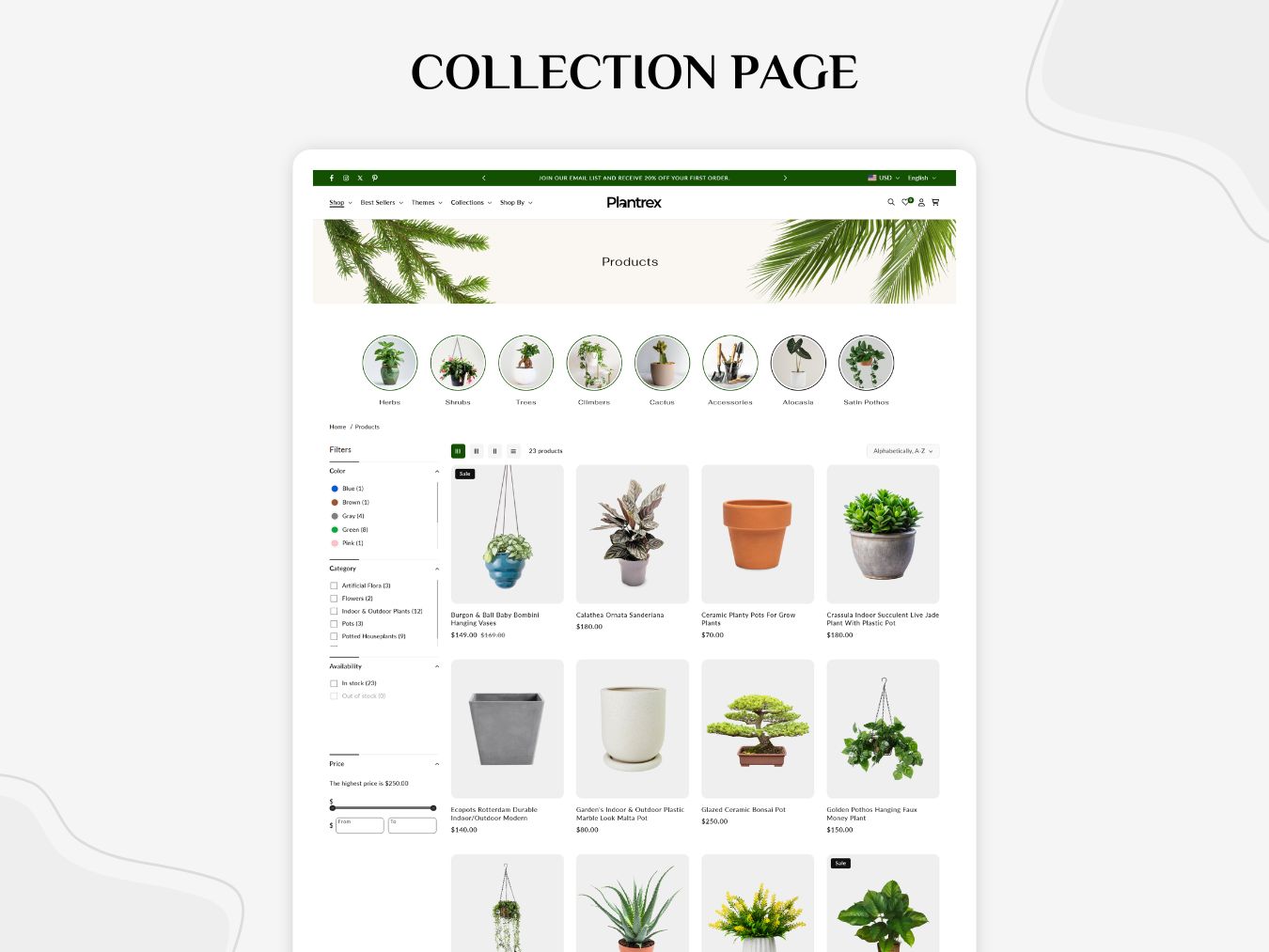 Plantrex - Beautiful Flower Shop | Shopify 2.0 Template