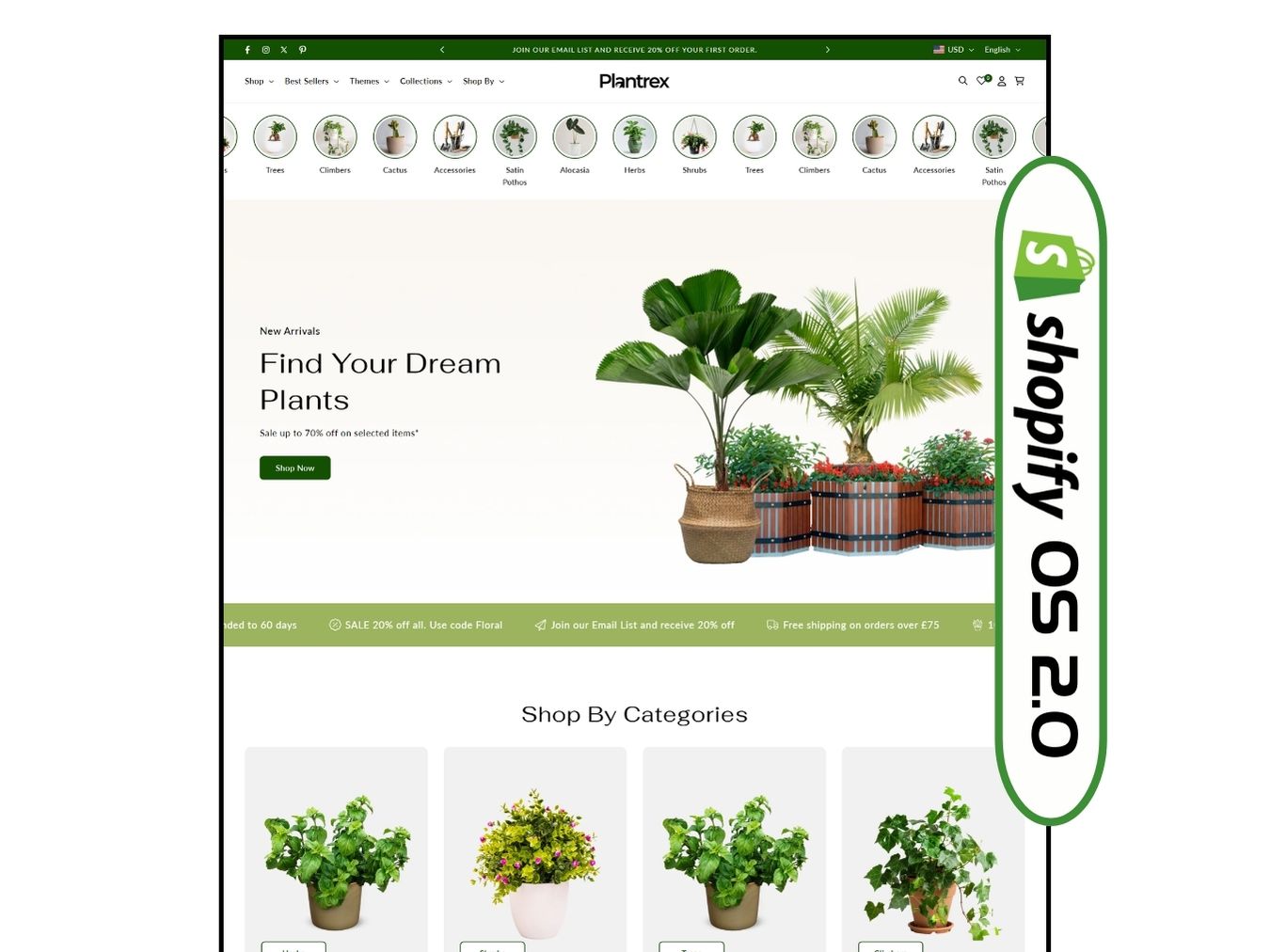 Plantrex - Beautiful Flower Shop | Shopify 2.0 Template