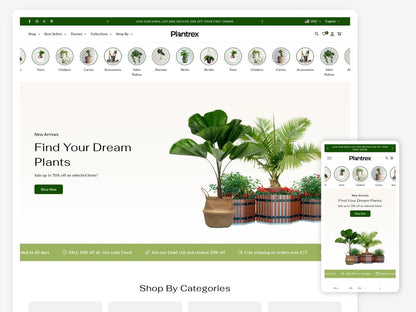 Plantrex - Beautiful Flower Shop | Shopify 2.0 Template