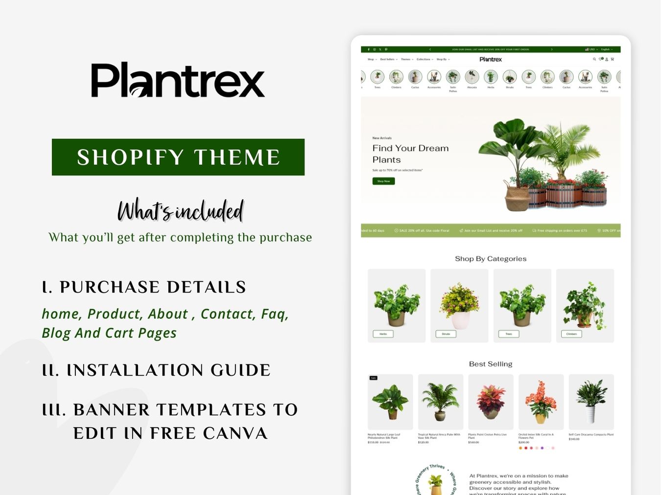 Plantrex - Beautiful Flower Shop | Shopify 2.0 Template